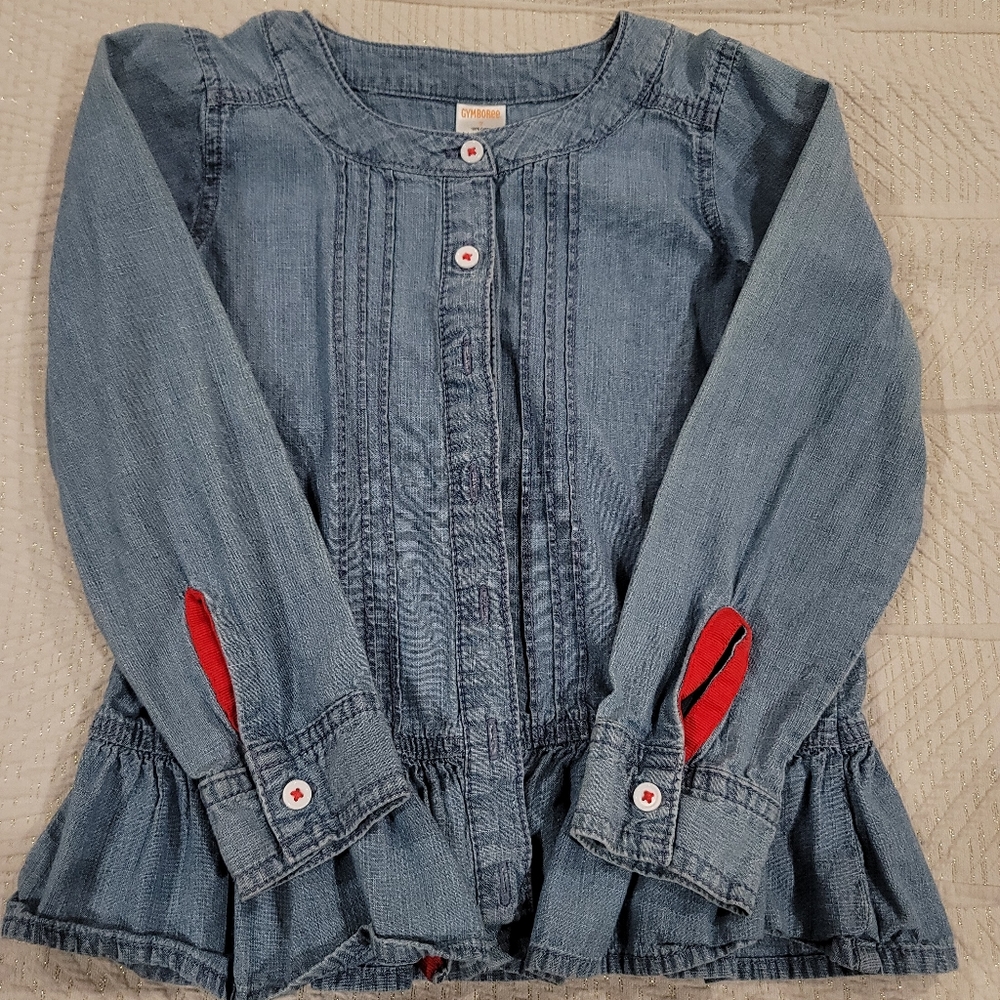 Gymboree Denim Button-up Shirt Girls Size 7